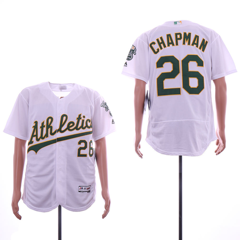 Men Oakland Athletics 26 Chapman White Elite MLB Jerseys